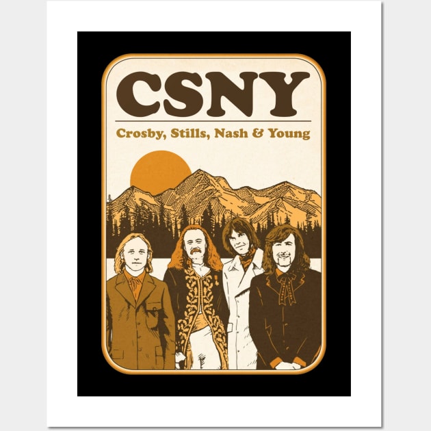 Crosby Stills Nash Young Wall Art by Kurasaki